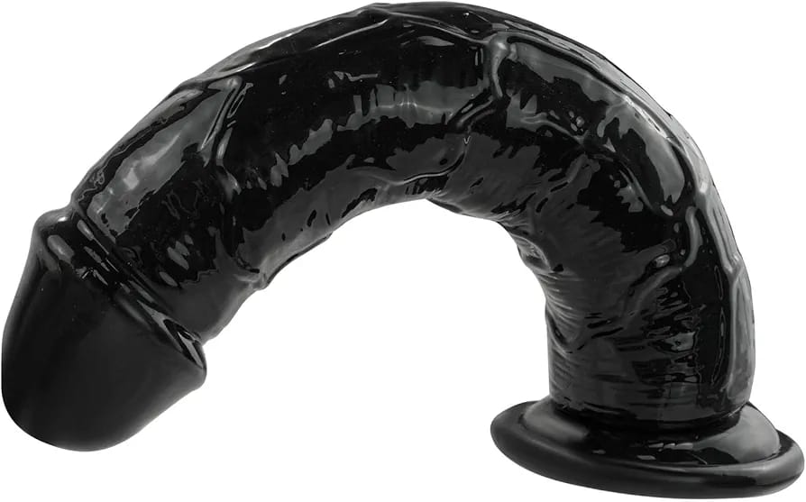 Gode Réaliste Noir à Ventouse – Plaisir Mains Libres